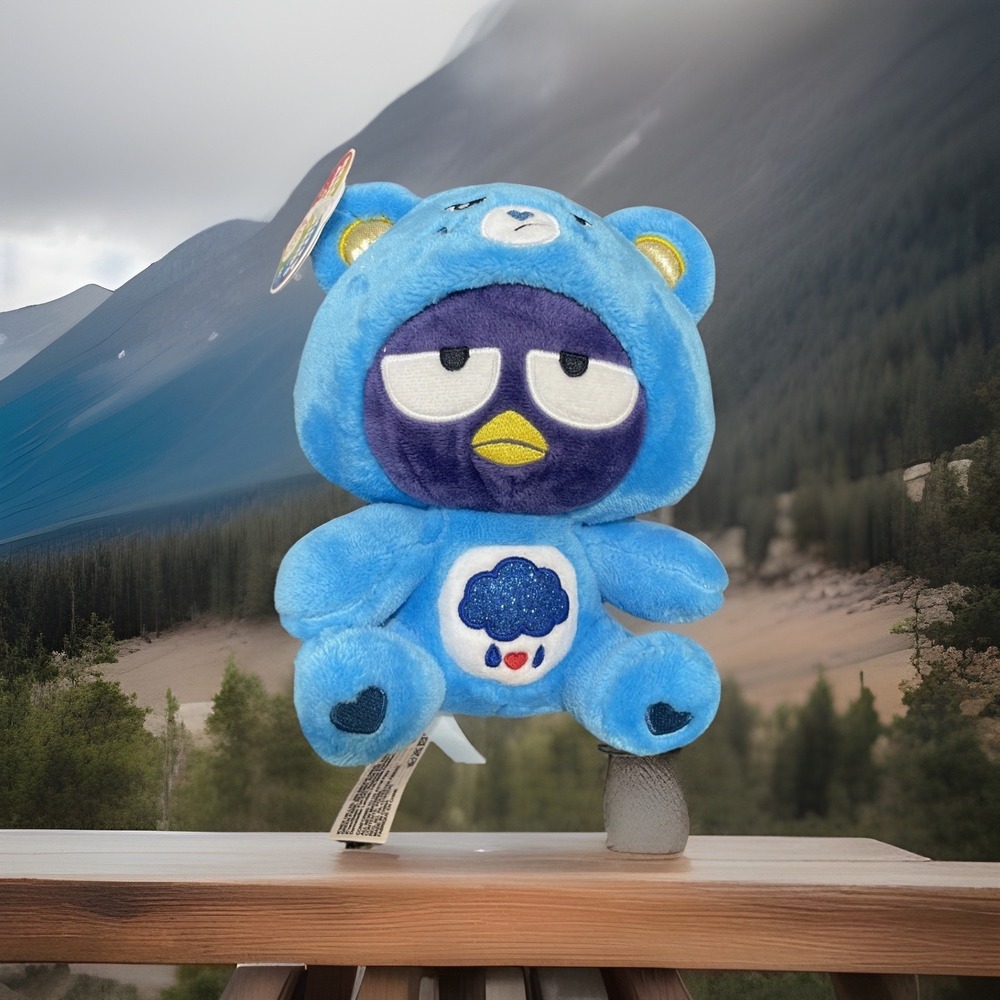 New Hello Kitty and Friends x Care Bears Badtz-Maru Grumpy Bear Plush Sanrio Toy